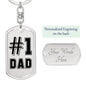 Dad #1- Keychain - Custom Heart Design