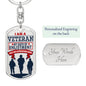 I am a Veteran-Keychain - Custom Heart Design