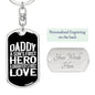 Dad, Hero and First Love-Keychain - Custom Heart Design