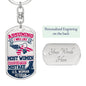 Woman Veteran-Keychain - Custom Heart Design