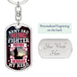 Army Dad Freedom Fighter-Keychain - Custom Heart Design