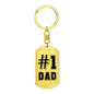 Dad #1- Keychain - Custom Heart Design