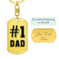 Dad #1- Keychain - Custom Heart Design