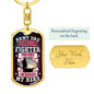 Army Dad Freedom Fighter-Keychain - Custom Heart Design
