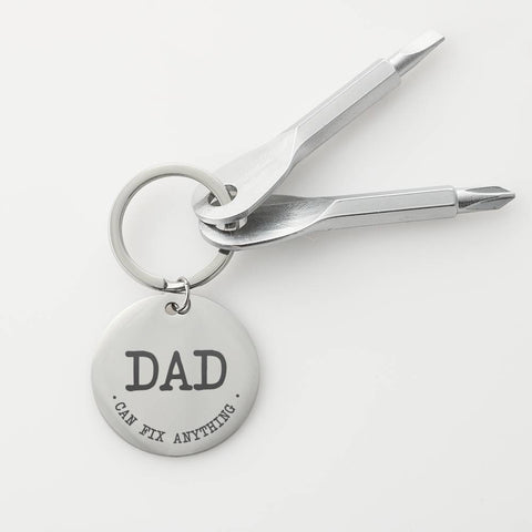 Screwdriver Keychain-Dad can fix anything. - Custom Heart Design