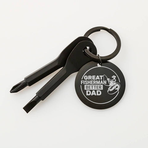 *Screwdriver Keychain- Fisherman Dad - Custom Heart Design