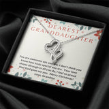 Granddaughter, Your love shines through-Double Hearts Necklace - Custom Heart Design