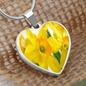 Birth Flower-March Daffodil Heart Necklace - Custom Heart Design