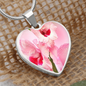 Birth Flower-August Gladiolus Heart Necklace - Custom Heart Design