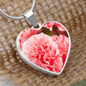 Birth Flower-January Carnation Heart Necklace - Custom Heart Design