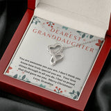 Granddaughter, Your love shines through-Double Hearts Necklace - Custom Heart Design