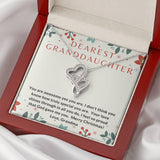 Granddaughter, Your love shines through-Double Hearts Necklace - Custom Heart Design