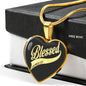 Blessed Graphic Heart Necklace-Custom Heart Design
