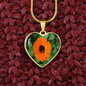 Birth Flower-October Calendula Heart Necklace - Custom Heart Design