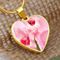 Birth Flower-August Gladiolus Heart Necklace - Custom Heart Design