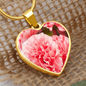 Birth Flower-January Carnation Heart Necklace - Custom Heart Design