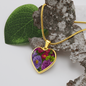 Birth Flower-September Aster Heart Necklace - Custom Heart Design