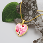 Birth Flower-August Gladiolus Heart Necklace - Custom Heart Design