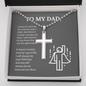 My Dad My Hero, From Son-Cross Necklace - Custom Heart Design