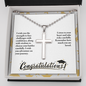 I wish you adventure on your journey.-Ball Chain Cross Neckalace - Custom Heart Design