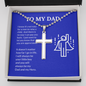 Dad, You will always be my hero, From Son-Personalized Cross Necklace - Custom Heart Design