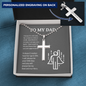 My Dad My Hero, From Son-Cross Necklace - Custom Heart Design