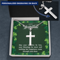 St Pat’s Blessing-Ball Chain Cross Necklace - Custom Heart Design