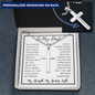 *My Dad, My Strength, My Guiding Light-Cross Necklace - Custom Heart Design