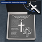 My Dad, My Hero, From Daughter-Cross Necklace - Custom Heart Design