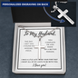 To My Husband, The day I met you-Cross Necklace - Custom Heart Design