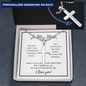 To My Man, The day I met you I found my missing piece-Cross Necklace - Custom Heart Design