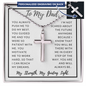 *My Dad, My Strength, My Guiding Light-Cross Necklace - Custom Heart Design