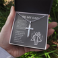 My Dad, My Hero, From Daughter-Cross Necklace - Custom Heart Design