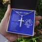 Dad, You will always be my hero, From Son-Personalized Cross Necklace - Custom Heart Design