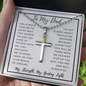 *My Dad, My Strength, My Guiding Light-Cross Necklace - Custom Heart Design