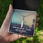 We live by faith-Personalized Cross Necklace - Custom Heart Design