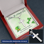 You’re my Pot of Gold- Snake Chain Cross Necklace - Custom Heart Design