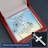Mom Remembrance-To Dad.  Personalized Cross Necklace - Custom Heart Design