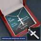 Son, Personalized Cross Necklace - Custom Heart Design