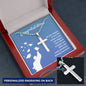 Graduation Cross Necklace - Custom Heart Design