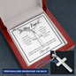 To My Fiancé, The day I met you-Cross Necklace - Custom Heart Design