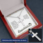 I wish you adventure on your journey.-Ball Chain Cross Neckalace - Custom Heart Design