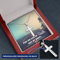 We live by faith-Personalized Cross Necklace - Custom Heart Design