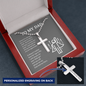 My Dad, My Hero, From Daughter-Cross Necklace - Custom Heart Design