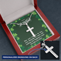 St Pat’s Blessing-Ball Chain Cross Necklace - Custom Heart Design