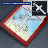 Mom Remembrance-To Dad.  Personalized Cross Necklace - Custom Heart Design