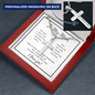 To My Man, The day I met you I found my missing piece-Cross Necklace - Custom Heart Design