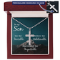 Son, Personalized Cross Necklace - Custom Heart Design