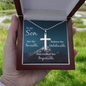Son, Personalized Cross Necklace - Custom Heart Design