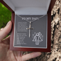 My Dad, My Hero, From Daughter-Cross Necklace - Custom Heart Design